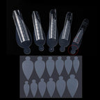 12 Pieces Crystal Nail Molds French Nail Stickers No Frosting No Paper Holder Reusable for French Manicure Extension Tool