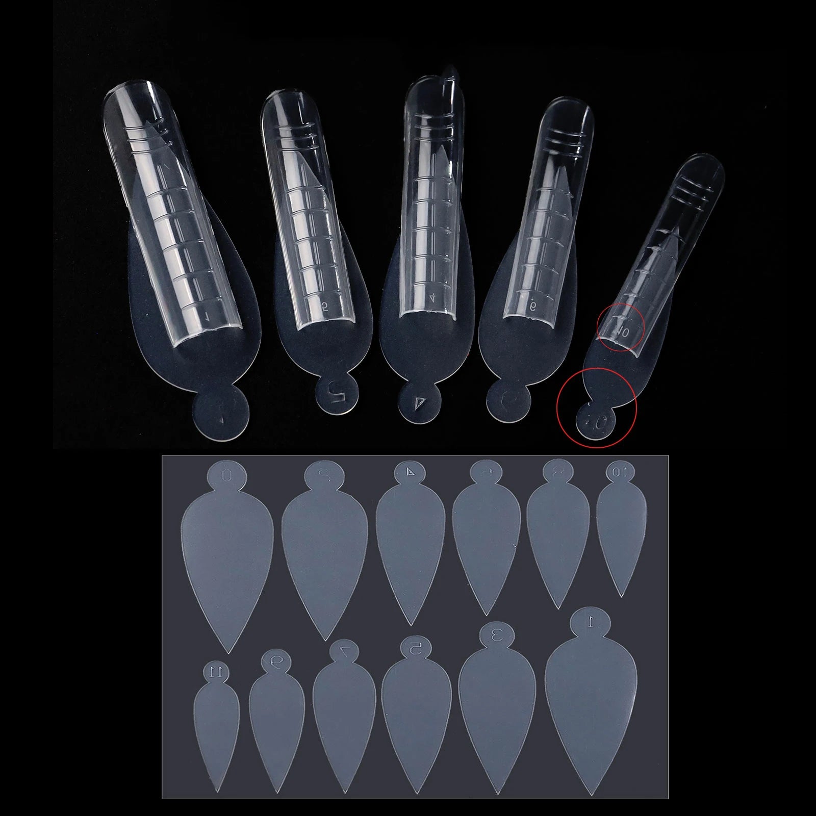 12 Pieces Crystal Nail Molds French Nail Stickers No Frosting No Paper Holder Reusable for French Manicure Extension Tool