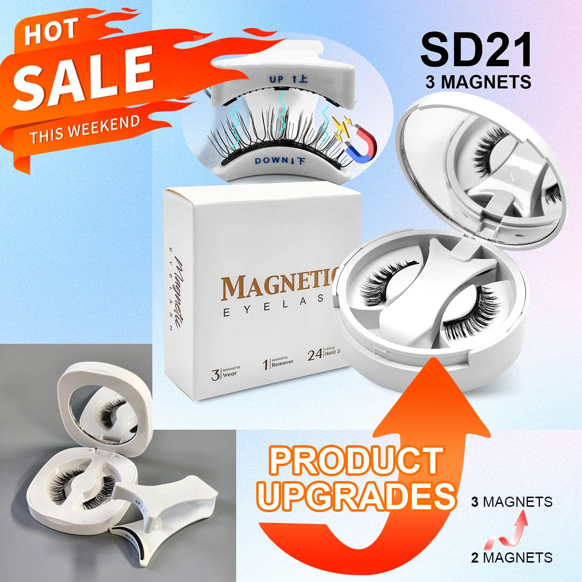 Yiernuo Magnetic false eyelashes integrated box new glue-free false eyelashes kit