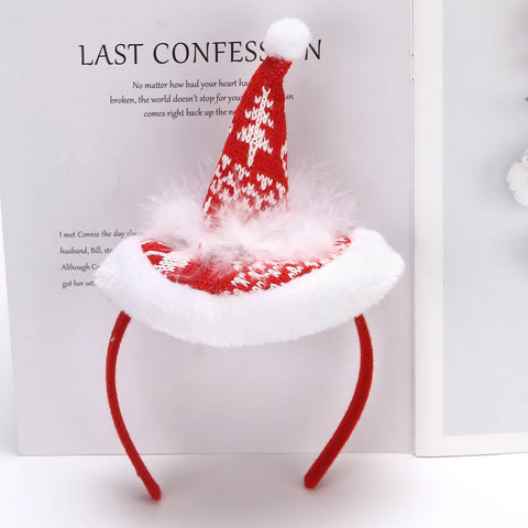 Christmas Headbands Xmas Tree Santa Hat Hair Band 2024 Christmas Decorations for Home Girls Women 2025 New Year Gifts navidad