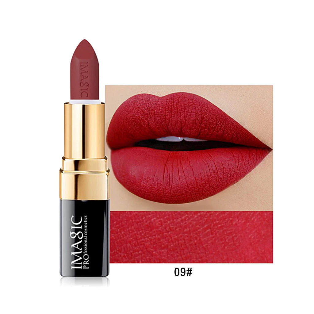 IMAGIC 12-Color Lipstick Matte Waterproof Velvet Pigment Nude Rouge Waterproof Long Lasting Lip Profissional Cosmetics Beauty