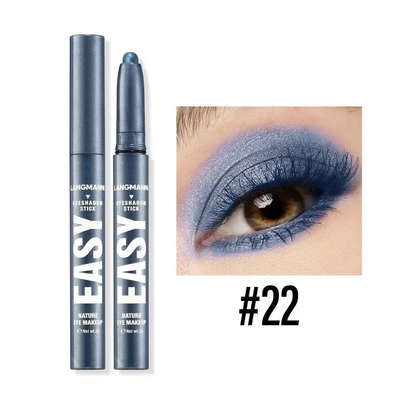 Smoky Dark Black Eyeshadow Pencil Stick Waterproof Pearlescent Matte Metallic Glitter Eye Shadow Highlighter Pen Make Up Tool
