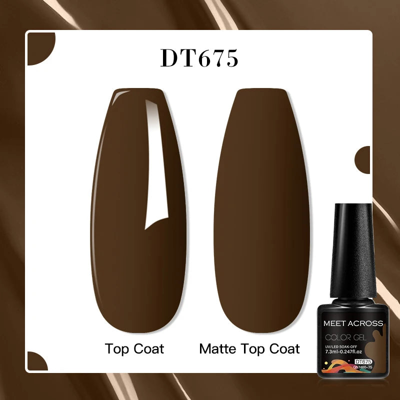 MEET ACROSS 8 Colors Mirror Gel Nail Polish Long-lasting Quick-drying Metallic Gold Silver Red Semi Permanent Varnish Nail Art