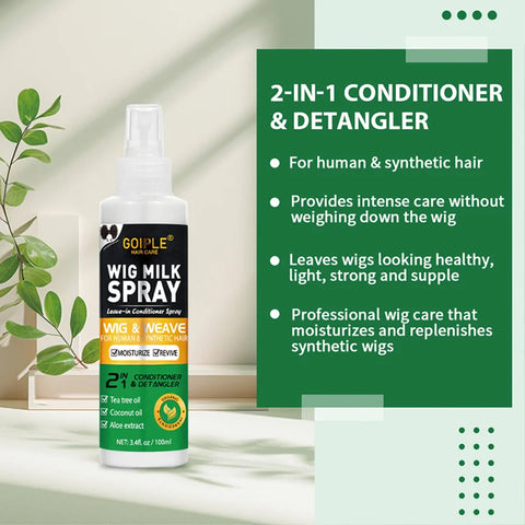 GOIPLE 100ml 2 In 1 Professional Wig Milk Spray Leave In Conditioner Heat Protection Mist Moisturizes Hair Care Product