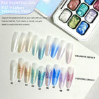 Vendeeni 9 Colors Patting Painting Gel Nail Polish Blooming Transfer Design UV LED Soak Off Gel Varnish Gradient Pat Gel Palette