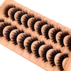 10 pairs of Russian striped eyelashes fluffy artificial mink eyelashes 3D fake eyelashes Russian curly eyelashes fake eyelashes