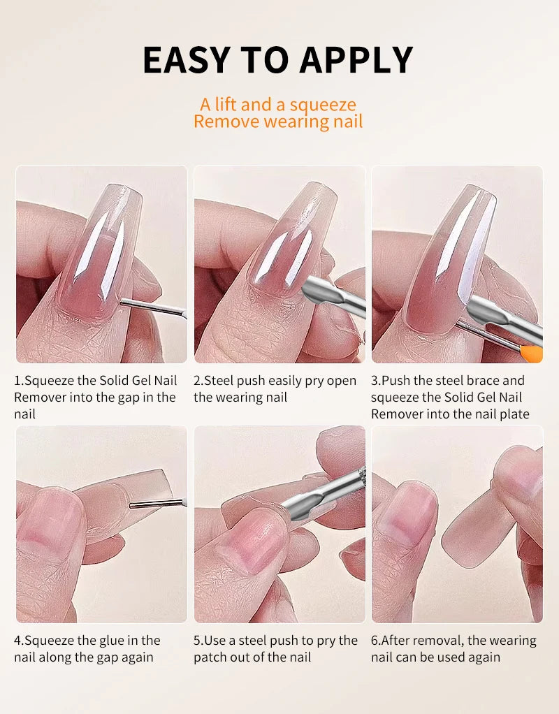 RSNAIL 15ml Syringe Nail Remover Quick&Easy to Use for Press-On Nails, Fake Nails Can't Remove Gel-Base Glue Or Gel Nail Polish