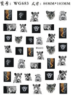 Press on Nails Tiger Symbol Nails Decals Design Fierce Wild Animal Leopard Decoration Manicure Stickers Nails Accessories Tools