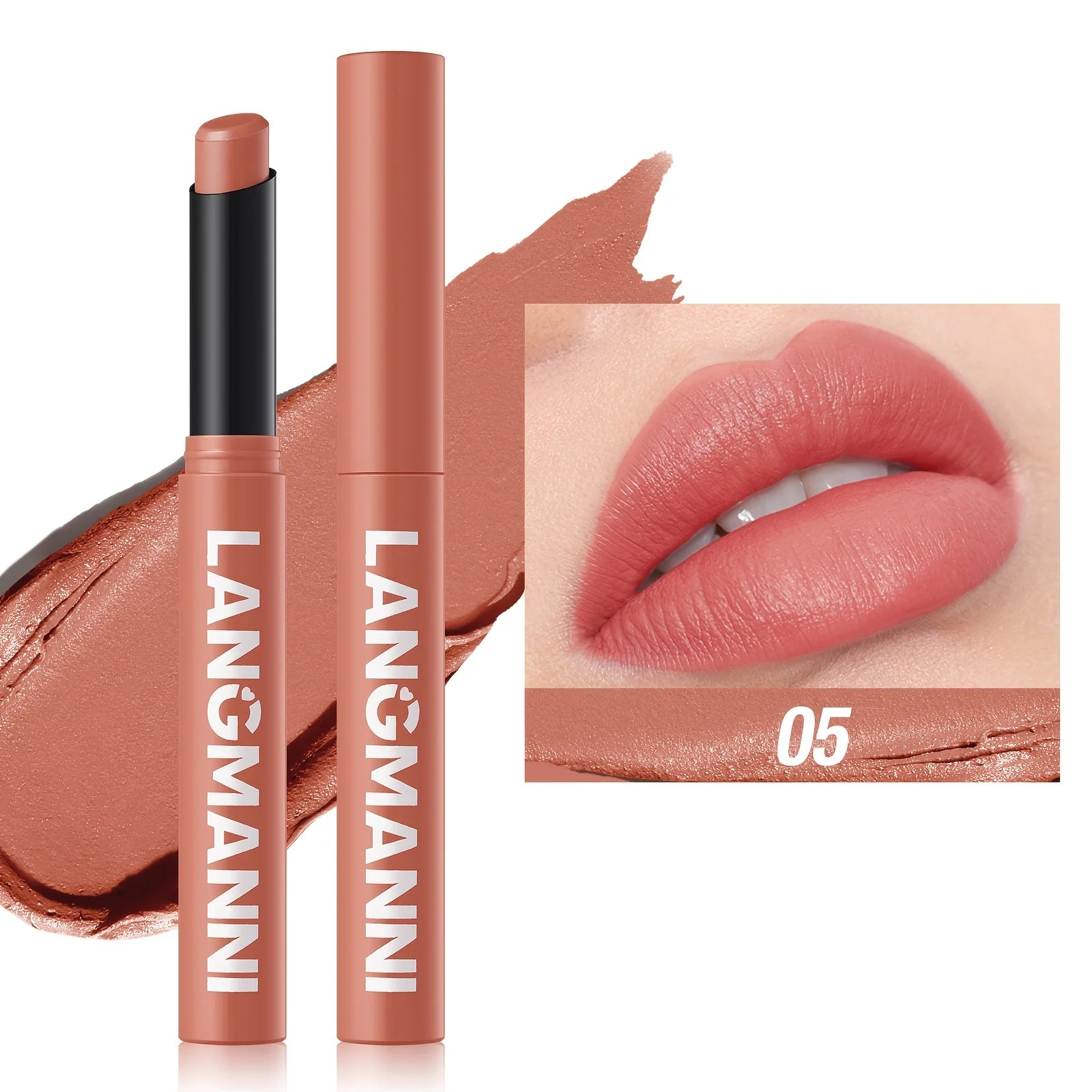 Highly Pigmented Long-Lasting Matte Lipstick Crayon - Available In Berry, Coral, Pink, And Red Shades
