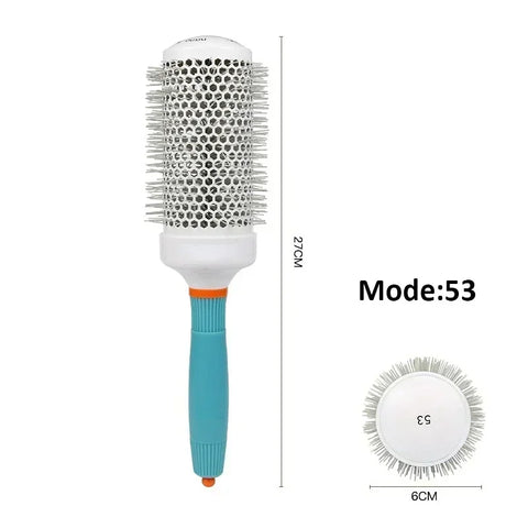 Professional Salon Hair Styling Brush Round Barrel Curly Hair Comb Hairderssing Comb Wet and Dry Dual Use Hairbrush Roller Tools