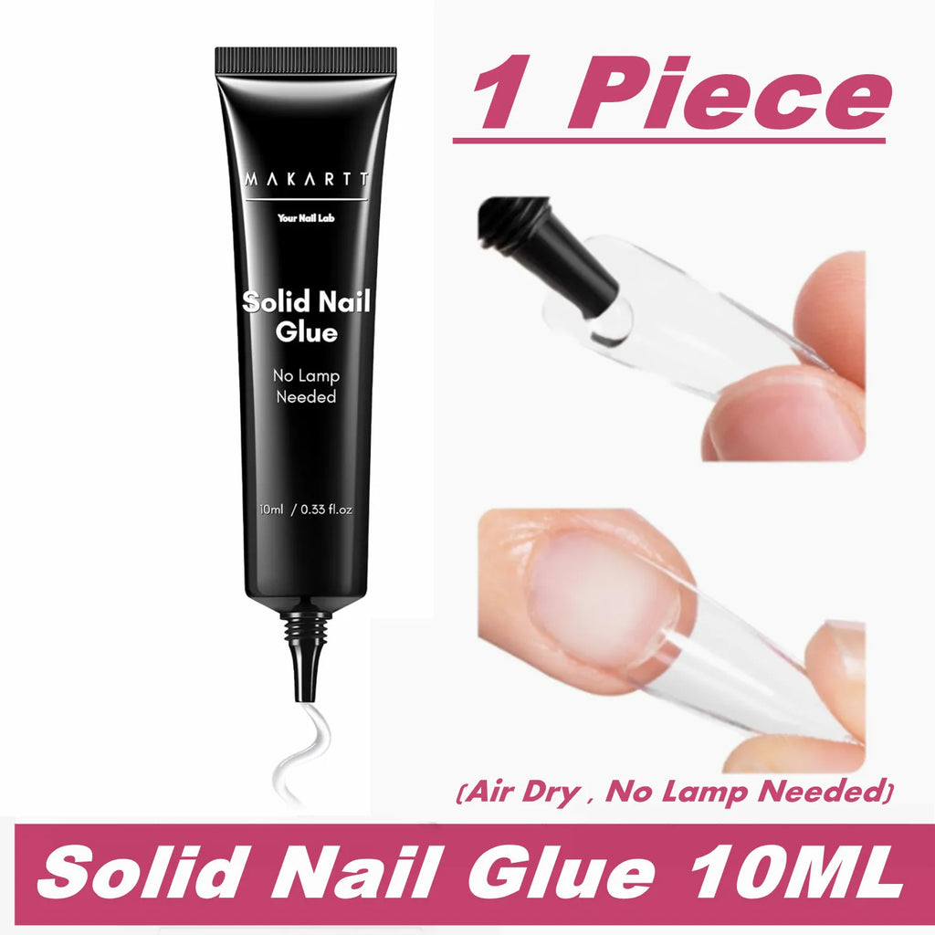 Makartt Solid Nail Glue for Press on Nails, Nail Glue Remover for UV Nail Glue, Non acetone Gentle Glue Off for False Nails Glue