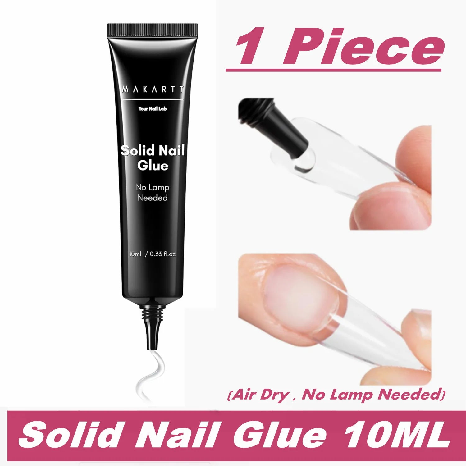 Makartt Solid Nail Glue for Press on Nails, Nail Glue Remover for UV Nail Glue, Non acetone Gentle Glue Off for False Nails Glue