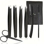4/6/7pcs Professional Facial Hair Removal Grooming Set with Curved Scissors, Eyebrow Tweezers, Lash Brush, Eyebrow Clip Eyelash