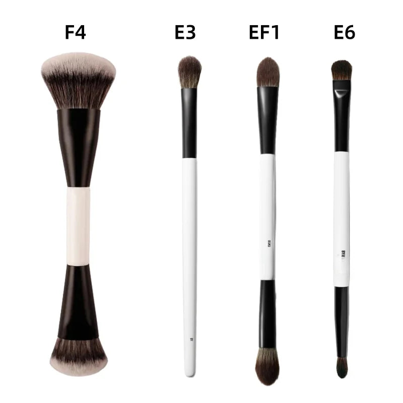F4 Dual-Ended Foundation Face Brush Double-ended Powder Blush Contour and Eyeshadow Concealer Makeup Brushes