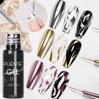 PUENTE 5ml Metallic Painting Liner Gel Polish Bright Mirror Effect Semi-Permanent UV Nail Varnish For Stunning French Nail Art