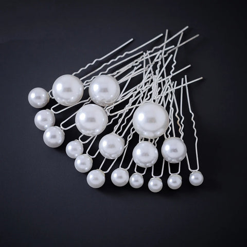 Bridal Wedding Hair Accessories Rhinestone Hair Pins Forks for Women Pearl Hairpins Bride Headpiece Party Jewelry Gift