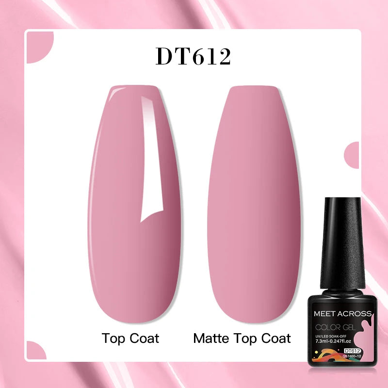MEET ACROSS 8 Colors Mirror Gel Nail Polish Long-lasting Quick-drying Metallic Gold Silver Red Semi Permanent Varnish Nail Art
