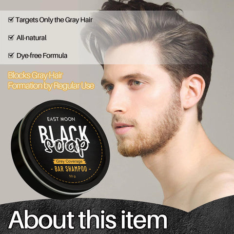 White Hair to Black Shampoo Dye Soap Natural Color Soap Restore Gray Beard Cover Gray Hair Dye Hair Fixing Shampoo For Man Women