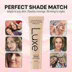 Korean Luxe Color-Adjusting Liquid Foundation Natural Matte Moisturizing Concealer Long Lasting Full Coverage Base Makeup