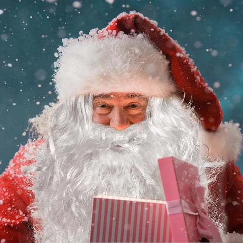 1 set Santa Claus wig and beard, Christmas wig costume for masquerade party, white Dress Up Wig Cosplay synthetic Wig Halloween