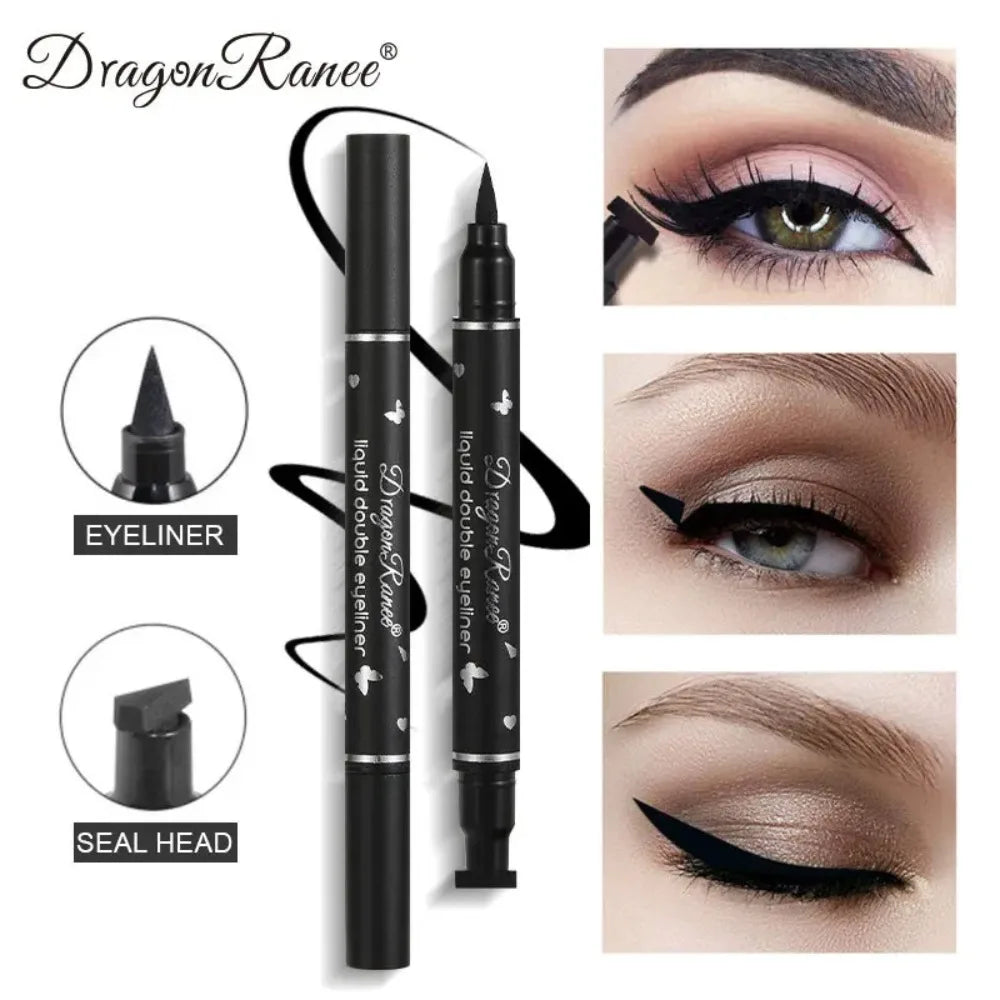 Black Eyeliner Stamp Triangle Dual-ended Liquid Eyeliner Waterproof Sweat-proof Quick Dry Eyeliner Makeup Seal Tool Cosmetics