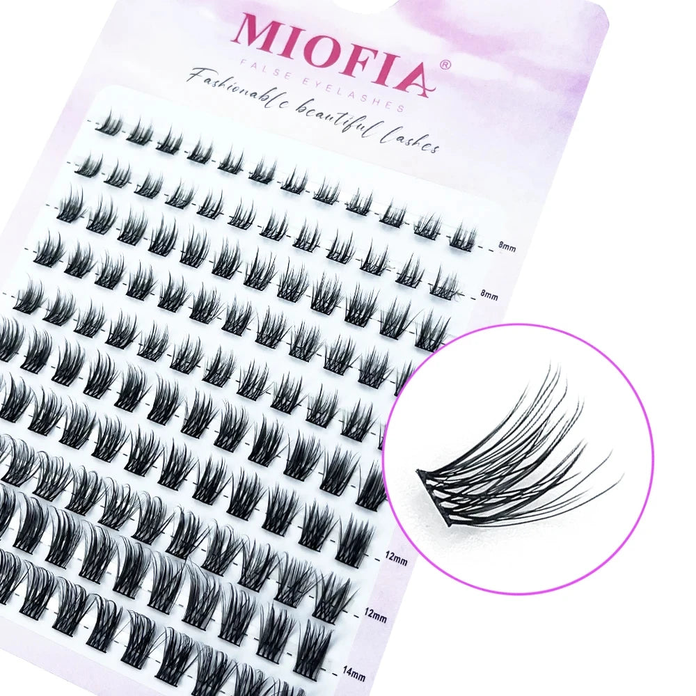 1 box/120 Clusters Mink Eyelashes 8-14mm Individual Lashes Natural Look D Curl Fluffy Cluster Lashes DIY Eyelash Extension Tools