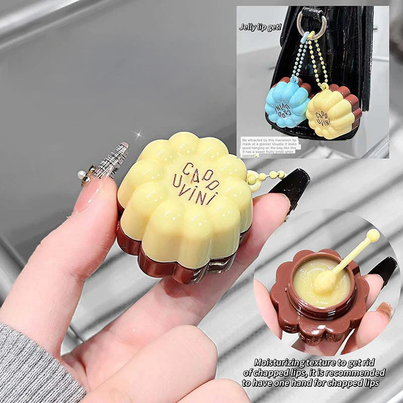 Cappuvini Macaron Fruit Flavor Lip Mask - Deeply Moisturizing Long-Lasting Hydration Soften Fine Lines Lip Care Lipstick Base