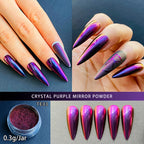 HNDO Red-Black Gradient Colors Nail Mirror Chrome Powder Glitter Chameleon Professional Manicure Pigment Dust TE31
