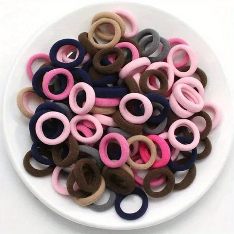 200pcs Vibrant Colorful Elastic Hair Bands for Girls & Women - Small Rubber Ponytail Holders for Stylish Hairstyles & Everyday
