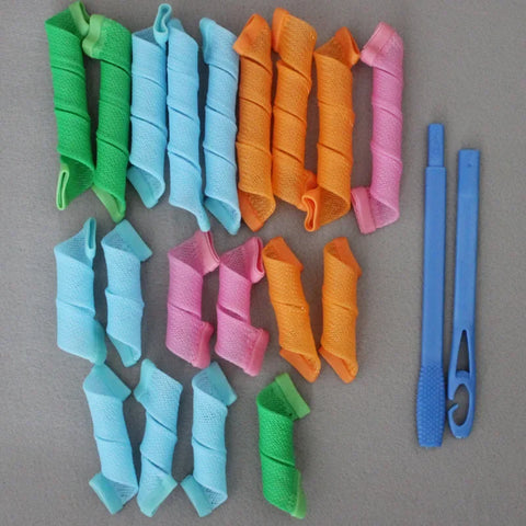 18pcs/set Spiral Hair Curlers Heatless Non-Damaging Wave Formers DIY Hair Rollers Hairs Curler Styling Tool Set Hair Accessories