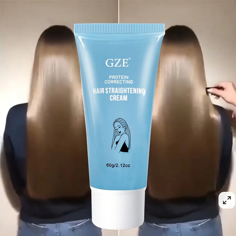 GZE Protein Correct Straight Hair Cream for Smooth and Sleek Hair - Frizz Control, and Shine Boost - for Silky Straight Results