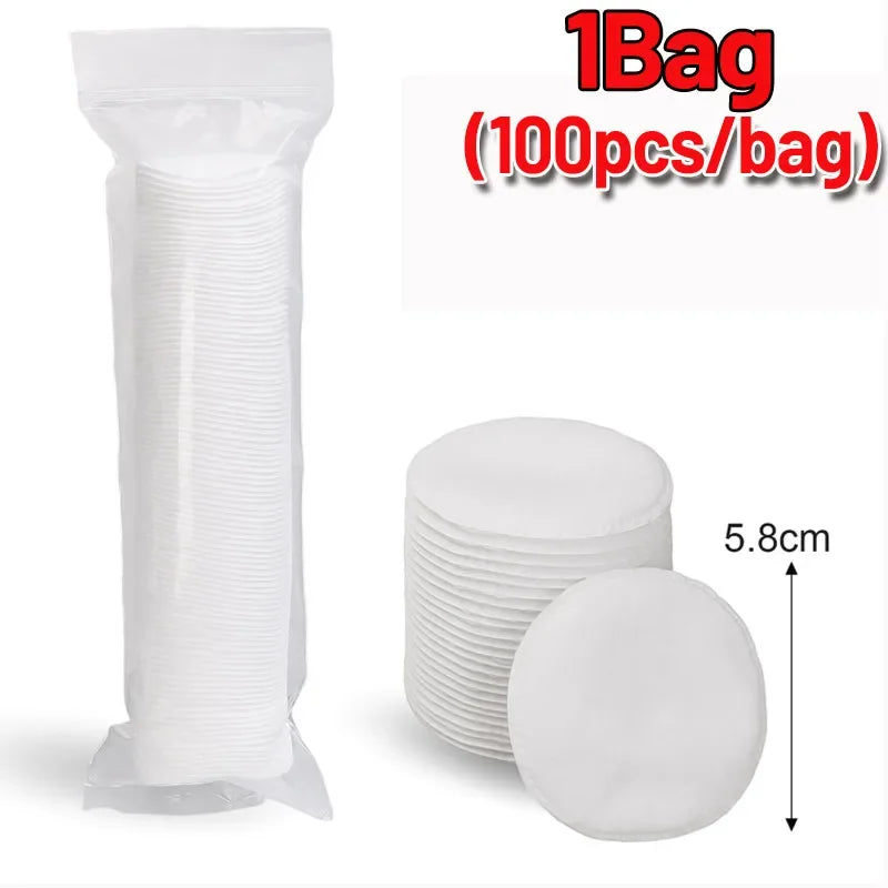 100/1000pcs Disposable Cosmetic Cotton Pads Soft Breathable Double-sided Round Facial Cleaning Makeup Nail Polish Remove Pads