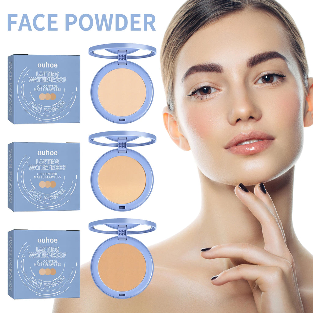 Face Setting Pressed Powder Oil Control Invisible Pores Waterproof Matte Long Lasting Natural Setting Powder Foundations Makeup