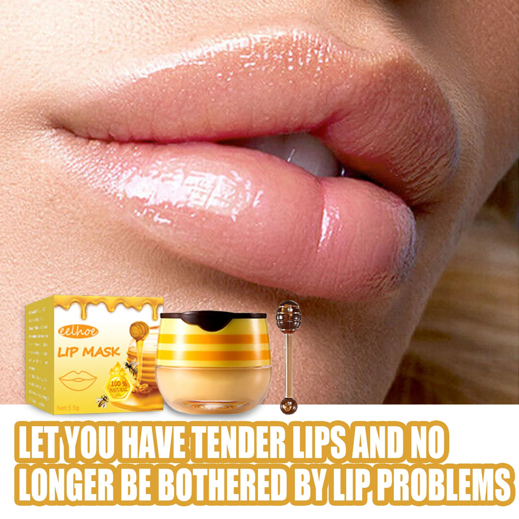 Honey Lip Mask, Moisturizing & Exfoliating Lip Care, Overnight Treatment for Soft Smooth Lip