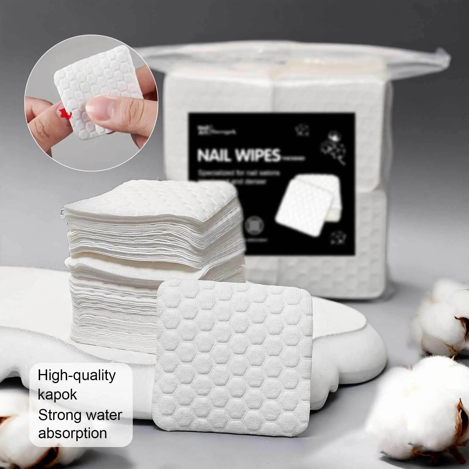200/500Pcs/pack/box Solid Durable Nail Tools Manicure Gel Nail Polish Remover Pads Lint-Free Wipes Napkins Wraps