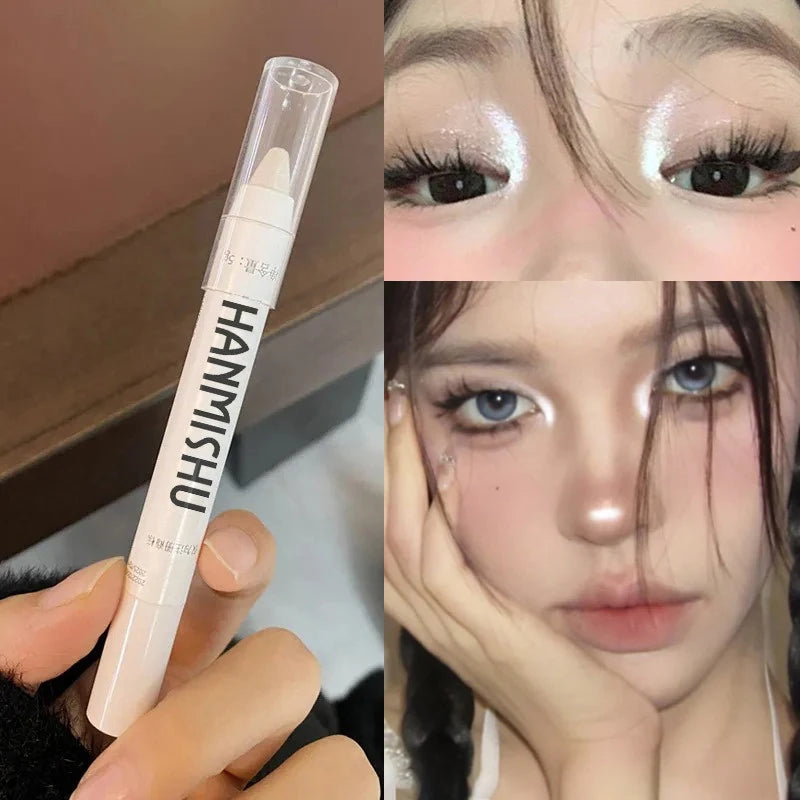 Shimmering Highlight Stick Pearlescent Matte Eyeshadow Stick Glitter White Eyeliner Lying Silkworm Pen Silver Highlighter Pen