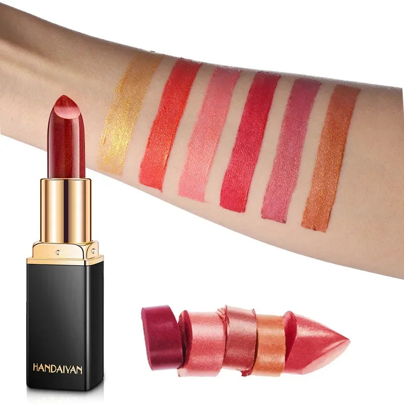 Mermaid Maggie Lipstick 9 Colors Long Lasting Shiny Metallic Lipsticks Pearls Changing Warm Gold Plated Women Lip Cosmetics