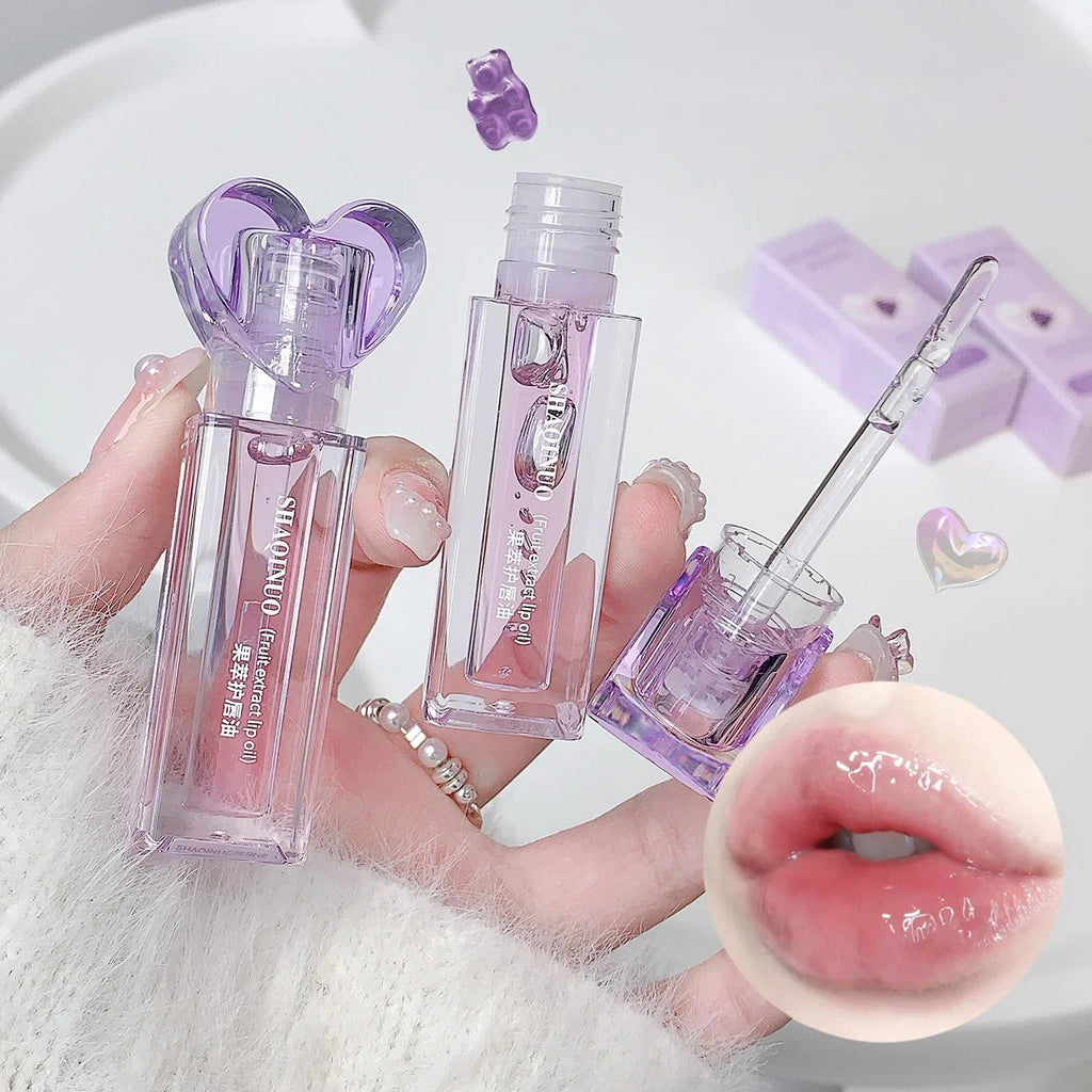 Plumping Jelly Lip Gloss Lasting Moisturizing Transparent Lip Oil Water Light Mirror Peach Lipstick Women Lips Makeup Cosmetics