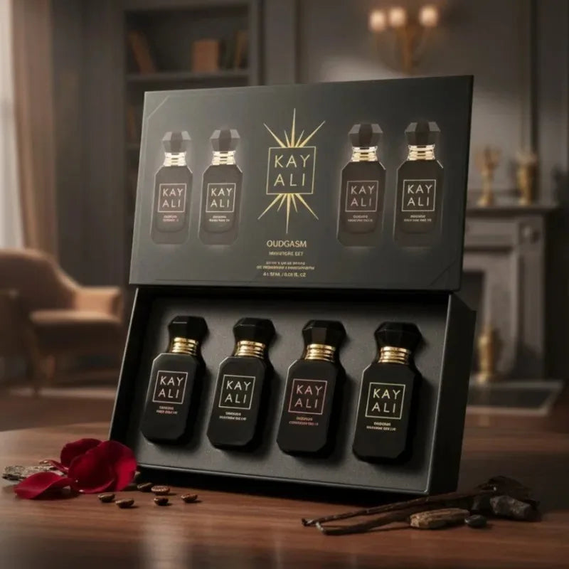 KAYALI 4x10ml Unisex Eau De Parfum Set Long Lasting Floral Fruity Musk Vanilla Royale Mini Travel Perfume Collection