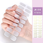 Leopard Semi-Cured Gel Nail Strips Simple Transparent Color Adhesive Long Lasting Gel Nail Stickers Harden In UV Lamp Need