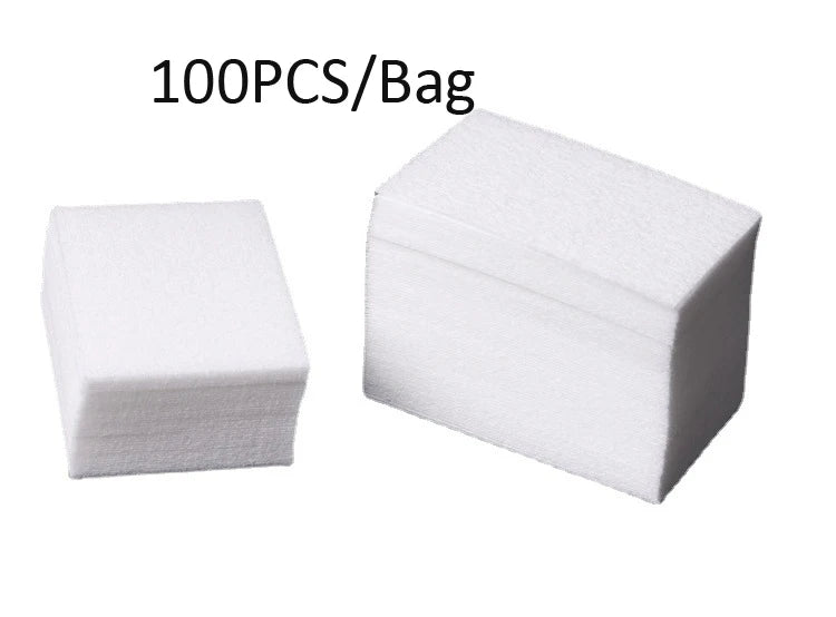 300/200/100Pcs Lint Free Cotton Pads Nail Polish Remover Pink Purple Eye Lash Glue Easy Removal Cleaning Pad for Nails Salon DIY