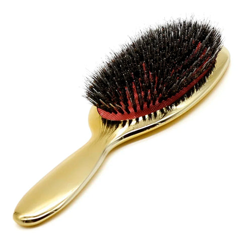 Luxury Gold And Silver Color Boar Bristle Paddle Hair Brush Oval Hair Brush Anti Static Hair Comb Hairdressing Massage Comb