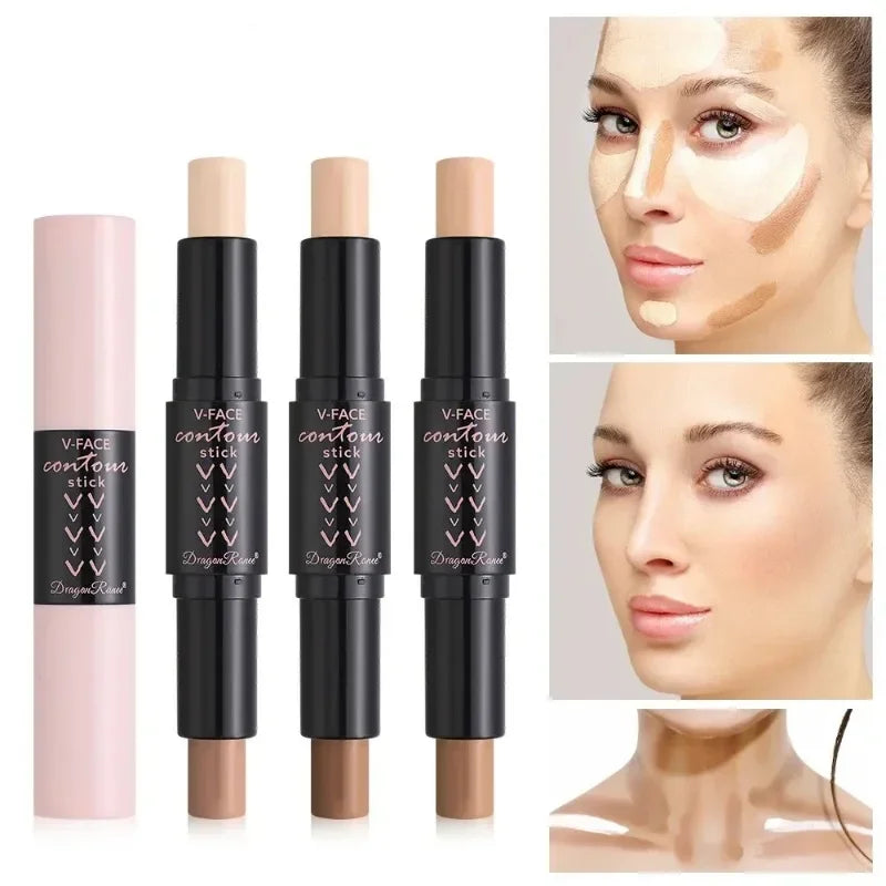Waterproof Double-end Contouring Bronzer Stick Lasting Natural Matte Concealer Highlighter Pencil Corrector Skin Tone Pen Makeup
