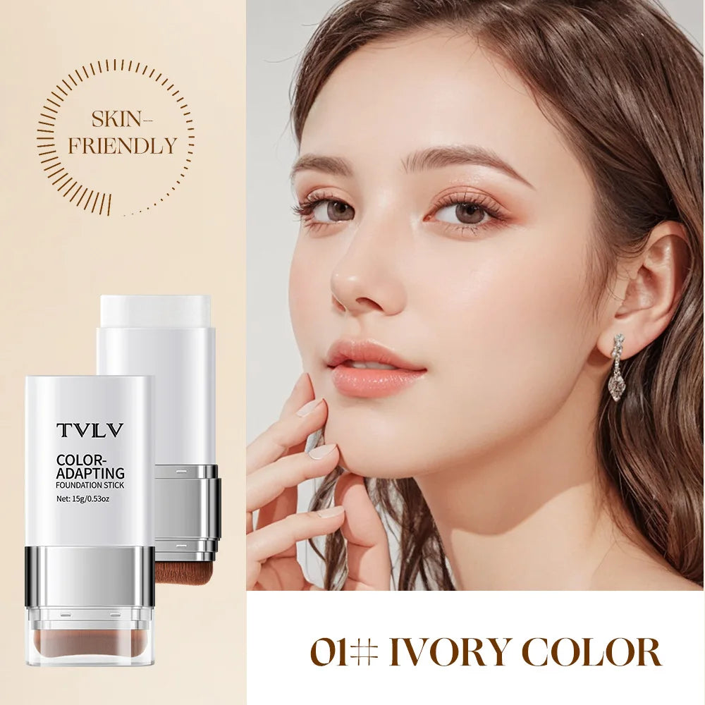 Two-in-one Color-changing Foundation Stick, Moisturizing Without Cakey Texture, Dual-head Lightweight and Smooth Foundation