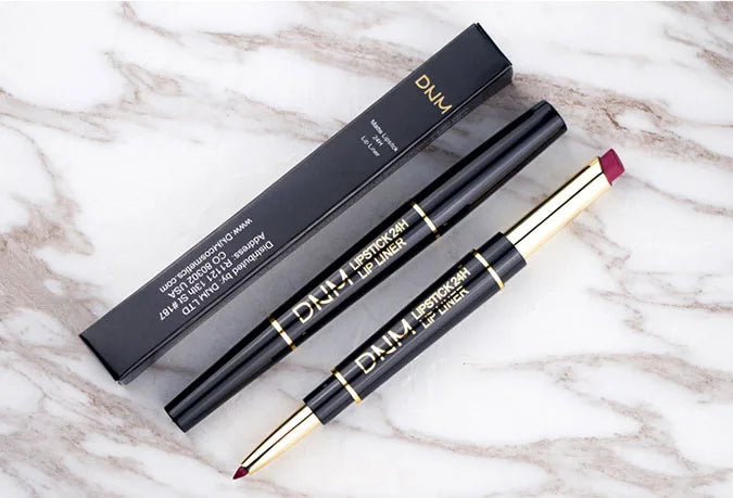 2 In 1 Matte Lipstick Pencil Double Head Lip Liner Pen Red Nude Long Lasting Waterproof Lady Charming Lip Pencil Makeup Tools