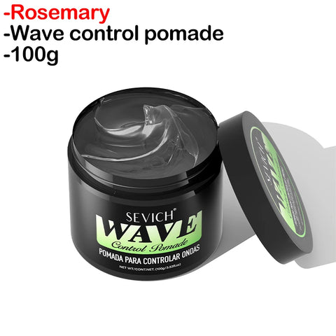 Wave Control Pomade Kit 360 Style Strong Hold Long Lasting Curly Hair Cream With Brush Silk Rag Cap Tool Accessony Hair Styling