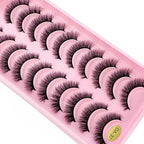 10 pairs of Russian striped eyelashes fluffy artificial mink eyelashes 3D fake eyelashes Russian curly eyelashes fake eyelashes
