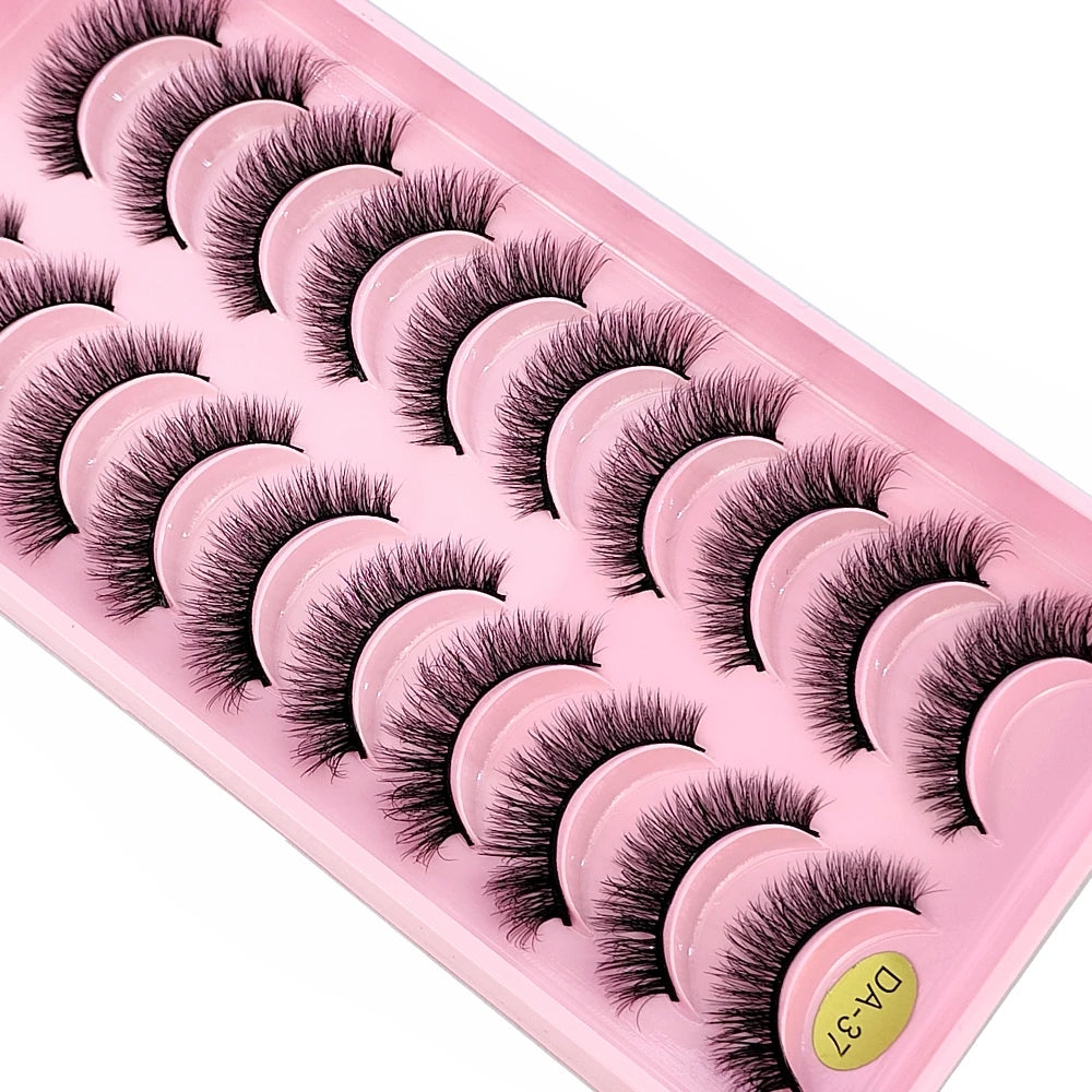 10 pairs of Russian striped eyelashes fluffy artificial mink eyelashes 3D fake eyelashes Russian curly eyelashes fake eyelashes