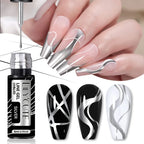 LILYCUTE 5ml Metallic Gel Polish Painting Liner Super Bright Gold Silver Mirror Gel Nail Polish Semi Permanent Lines French Nail
