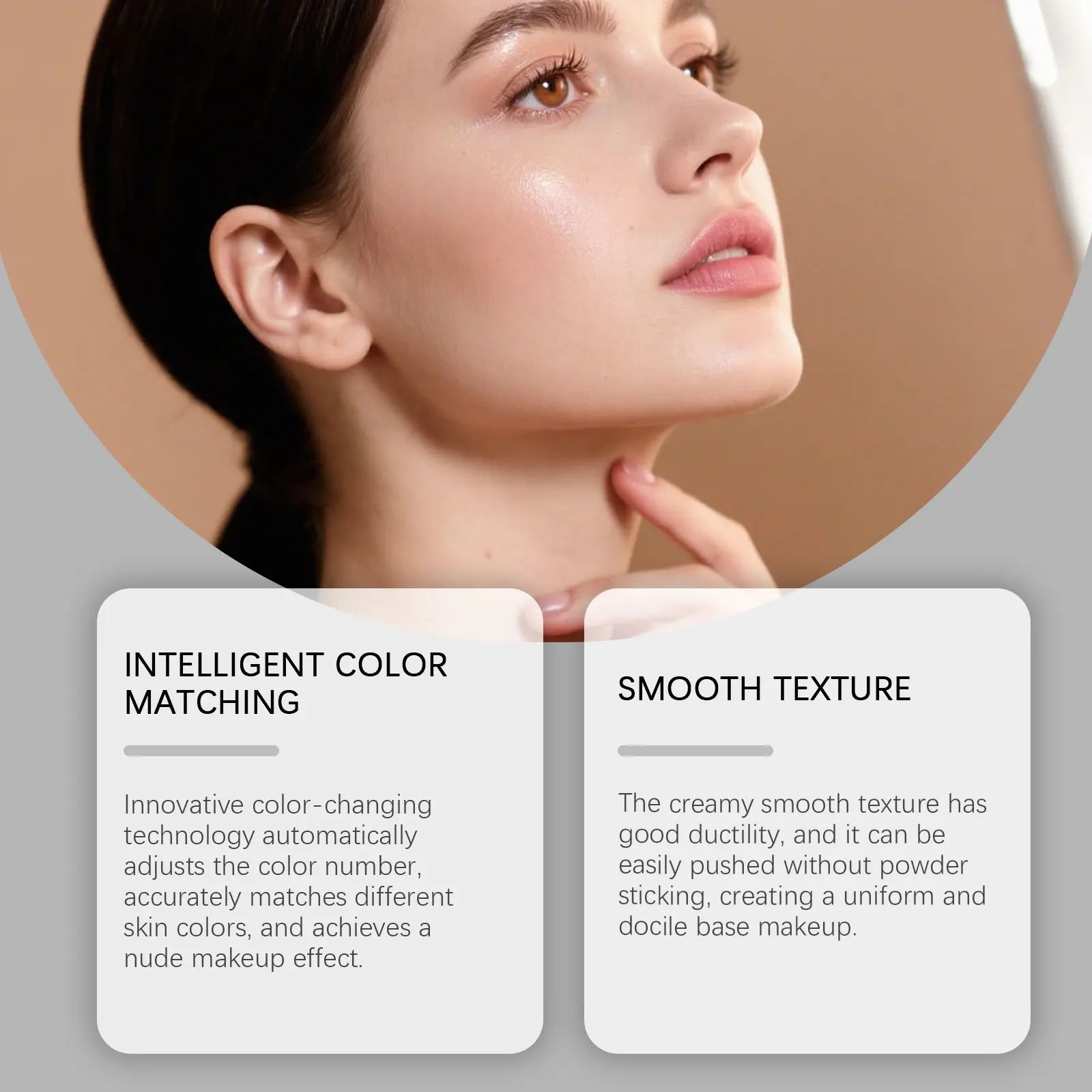 2-in-1 Color-Changing Foundation Stick Liquid Lightweight Moisturizing Brightening Foundation Color Changing for All Skin Types
